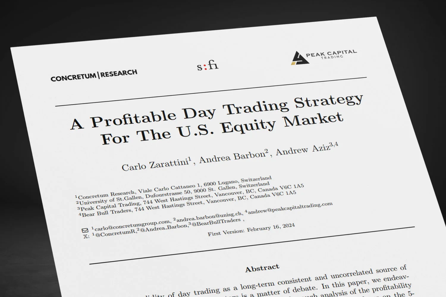 A Profitable Day Trading Strategy for U.S. Equity Market