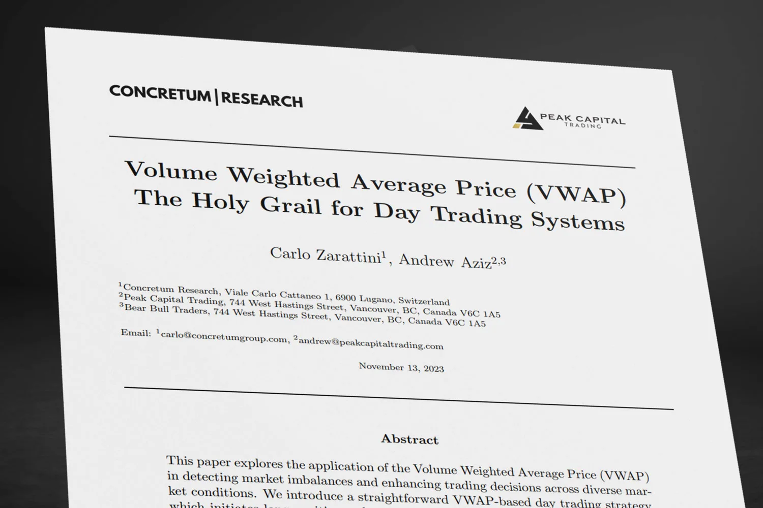 VWAP: The Holy Grail for Day Trading Systems
